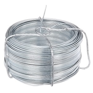 Bobine de fil galvanisé Gah Alberts, épaisseur 1,3 mm, longueur 50 m, pour construction de clôtures et projets de bricolage.