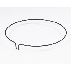 Anello di supporto circolare verde scuro (Ø 10 cm) in acciaio zincato per piante da giardino.