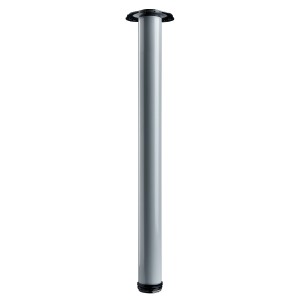 Jeu de pieds de table Hettich, 4 pièces, Ø 60 mm, 710 mm, aspect aluminium. Pied de meuble pour tables.
