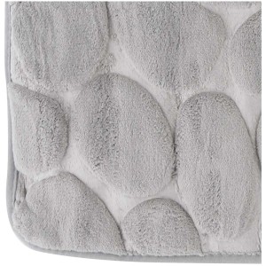 Tappeto bagno MSV Microfibre Kiesel grigio con rivestimento antiscivolo, 40x60 cm.