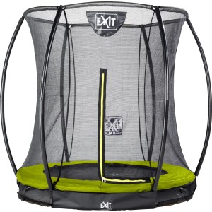 Trampolino interrato verde EXIT Silhouette (D183cm) con rete di sicurezza per il giardino.