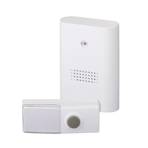 Heidemann Kit de sonnette sans fil HX One blanc : Émetteur et récepteur étanches pour signaux audio et visuels.