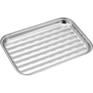 Plat à griller Jamestown en acier inoxydable, 24,5x34,5cm, pour légumes et plus.
