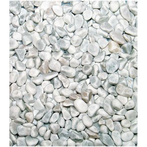 Gravier décoratif Bianco Carrara, 10mm, 10kg. Gravier en marbre de Carrare, blanc avec structures grises.