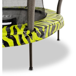 EXIT Tiggy Junior Trampolino, nero-verde, Ø140cm con rete di sicurezza. Trampolino da giardino per bambini.