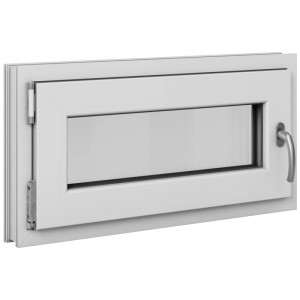 Fenêtre de cave Roro en plastique blanc, DIN gauche, 80x40 cm, avec fonction oscillo-battante.