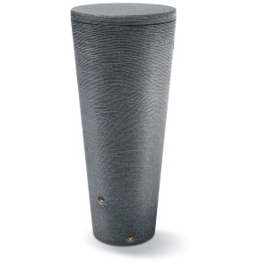 Waterform Tubo, serbatoio acqua piovana 320 l con rubinetto e coperchio, a forma di cono.