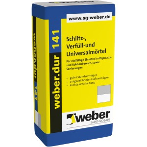 Sac de weber.dur 141 mortier de jointoiement, de remplissage et universel, 20 kg, pour travaux de réparation et de construction.