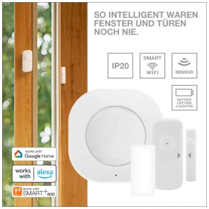 Capteur de contact WiFi Osram Smart+ pour fenêtres et portes, blanc.