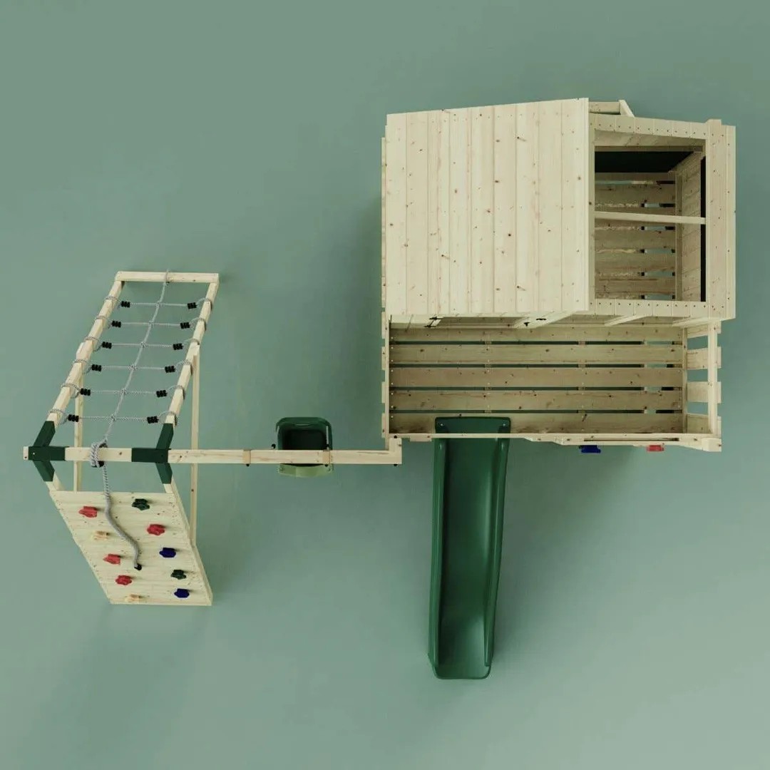 Boîte Aux Lettres Pour Enfant – Vert Pomme/jaune, Pour Tours De Jeu Et Maisons De Jeu, Fixation Incluse