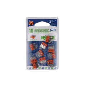 Wago morsetto a 3 poli rosso, confezione da 10, per connessioni elettriche sicure.