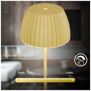 Lampada da tavolo a batteria Brilo Riffle verde lime, dimmerabile, per interni ed esterni.