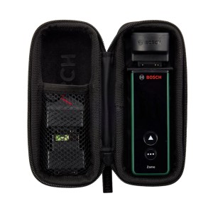Bosch Zamo Laser-Entfernungsmesser-Set im schwarzen Etui. Grünes Messgerät, Adapter für präzise 40m Messungen.
