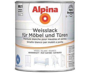 Alpina Vernice bianca per mobili e porte satinata 750 ml