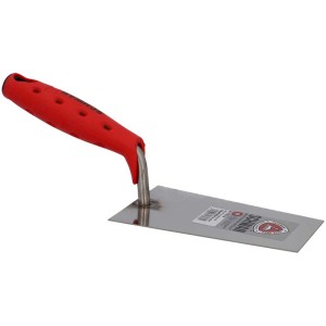 Cazzuola per intonaco con lama da 140 mm e impugnatura morbida rossa per intonacare comodamente.
