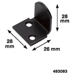 Fermapersiana nero in acciaio, 30x40x30 mm, per fissare le persiane aperte.