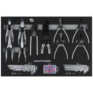 Kraftwerk Jeu de pinces Basic Line 78 pièces : Pinces, clés et cosses de câble dans une mallette.