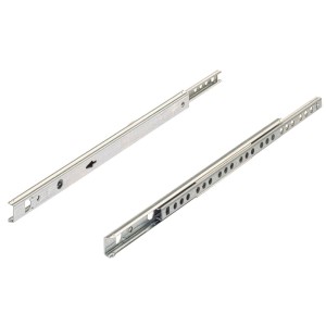 Guide a sfera Hettich ad estrazione parziale 500 mm per cassetti con scanalatura da 17 mm, argento.