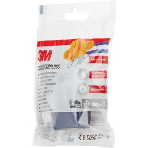 3M 1271 bouchons d'oreille avec cordon dans un sachet transparent.