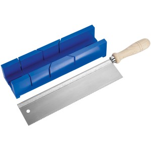 LUX Set de coupe d'onglet Classic : Scie à métaux avec boîte à onglets pour coupes précises.