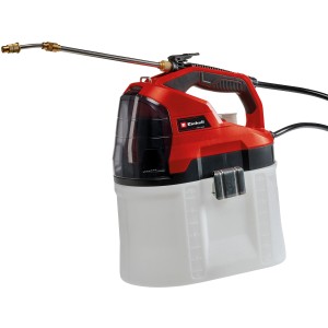 Pulvérisateur à pression sans fil Einhell GE-WS 18/75 Li-Solo avec réservoir transparent et lance en acier inoxydable.