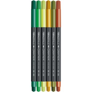Caran d'Ache Fasermaler Fibralo Brush Botanic 6er-Set
