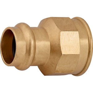 Raccordo di transizione in bronzo rosso, 22 mm x 30,3 mm (Rp 1), per riscaldamento, acqua e solare.