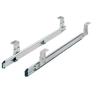 Hettich coulisse à billes pour clavier, 400 mm, acier chromé, pour claviers et étagères.