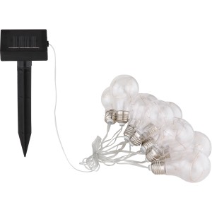 Catena luminosa solare a LED Globo con 10 lampadine, plastica grigio-argento, per esterni.