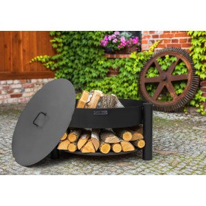 Couvercle CookKing pour braséro (Ø 62 cm) en acier, noir. Accessoire pour couvrir les braises et les cendres.