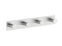 Wenko Barra con ganci in acciaio inox Celano opaco 4 x 25,5 x 3,3 cm / set da 4