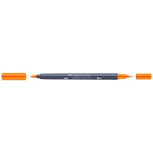Faber-Castell Goldfaber Sketch Marker Arancio Cadmio con punta a pennello e fineliner.