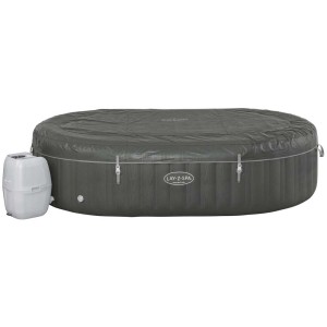 Bestway Lay-Z-Spa Mauritius AirJet, spa gonflable ovale avec couverture et pompe.