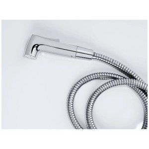 Wenko Set doccetta bidet Watersaving con tubo in acciaio inox e supporto a parete.