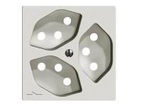 Feller Steckdose Frontplatte EdizioDue 3 x T13 / 1S Hellgrau Feller Steckdose Frontplatte EdizioDue 3 x T13 / 1S Hellgrau