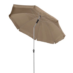Ombrellone da mercato Doppler, Ø 200 cm, greige, con apertura a manovella. Parasole per balcone e terrazza.