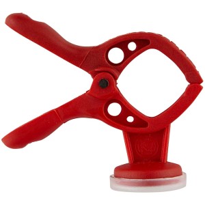 Morsetto a molla rosso Wolfcraft microfix MINI 15 con magnete per casa e hobby.