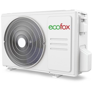 Climatiseur split Ecofox Plus R-evolution 18'000 BTU, unité extérieure blanche.