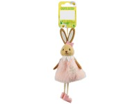 Osteraufhänger Hase mit Plüschkleid Rosa (HxBxT) 17 x 7 x 3,5 cm