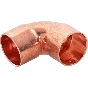 Coude à souder en cuivre Ø 22 mm, coude à 90 degrés pour installation de tuyaux en cuivre.