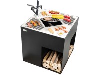 Feuerstelle Quadro Nero Stahl Schwarz