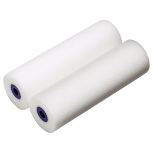 Due rulli in schiuma LUX bianchi, larghezza 10 cm, per vernici e smalti.