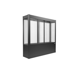 Serre moderne Biohort Florentina Midi, gris foncé métallisé, avec panneaux transparents pour potagers surélevés.