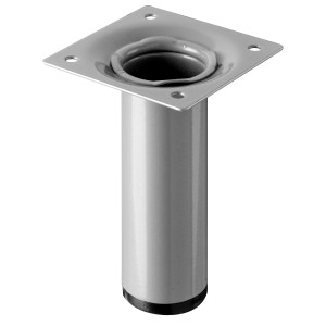 Gamba per tavolo Hettich, Ø 30 mm, altezza 100 mm, effetto alluminio. Gamba per mobili per interni.
