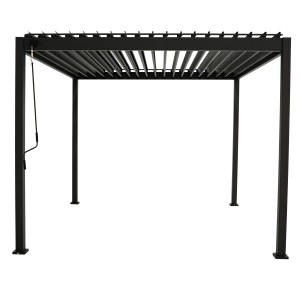 Pergola Mirador Basic 3x3 m antracite, ideale come copertura per terrazzi.