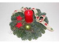 Adventsgesteck Nobilis mit 1 Kerze Rot Ø 23 cm