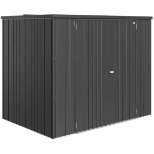 Biohort Geräteschrank Gr. 230 Large en gris foncé métallisé pour jardin, terrasse ou garage.