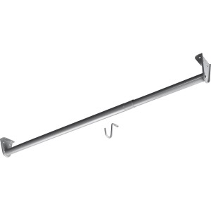 Barre de penderie Hettich réglable, acier gris argent, 680 à 1200 mm.
