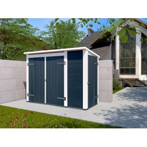 Armoire de jardin Weka Multibox avec système d'étagères, armoire d'extérieur anthracite et blanche pour outils de jardin.