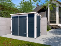 Weka Multibox mit Regalsystem Anthrazit Pultdach 205 x 84 cm